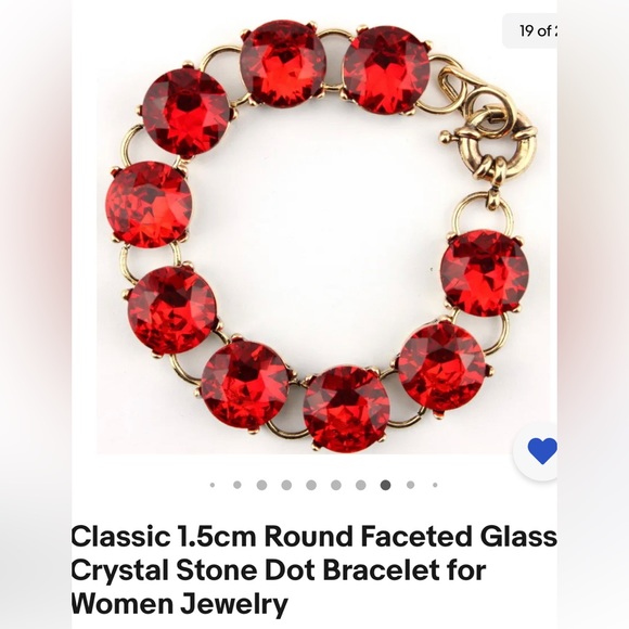 Royal blue crystal sparkly link bracelet gold tone bling - Picture 4 of 11